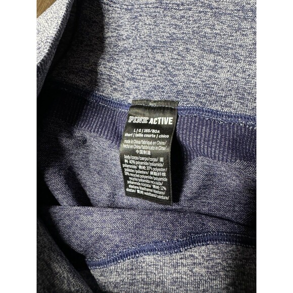 Victorias Secret Pink Seamless Leggings Heathered Navy Butt Lift Large Short - Picture 7 of 8